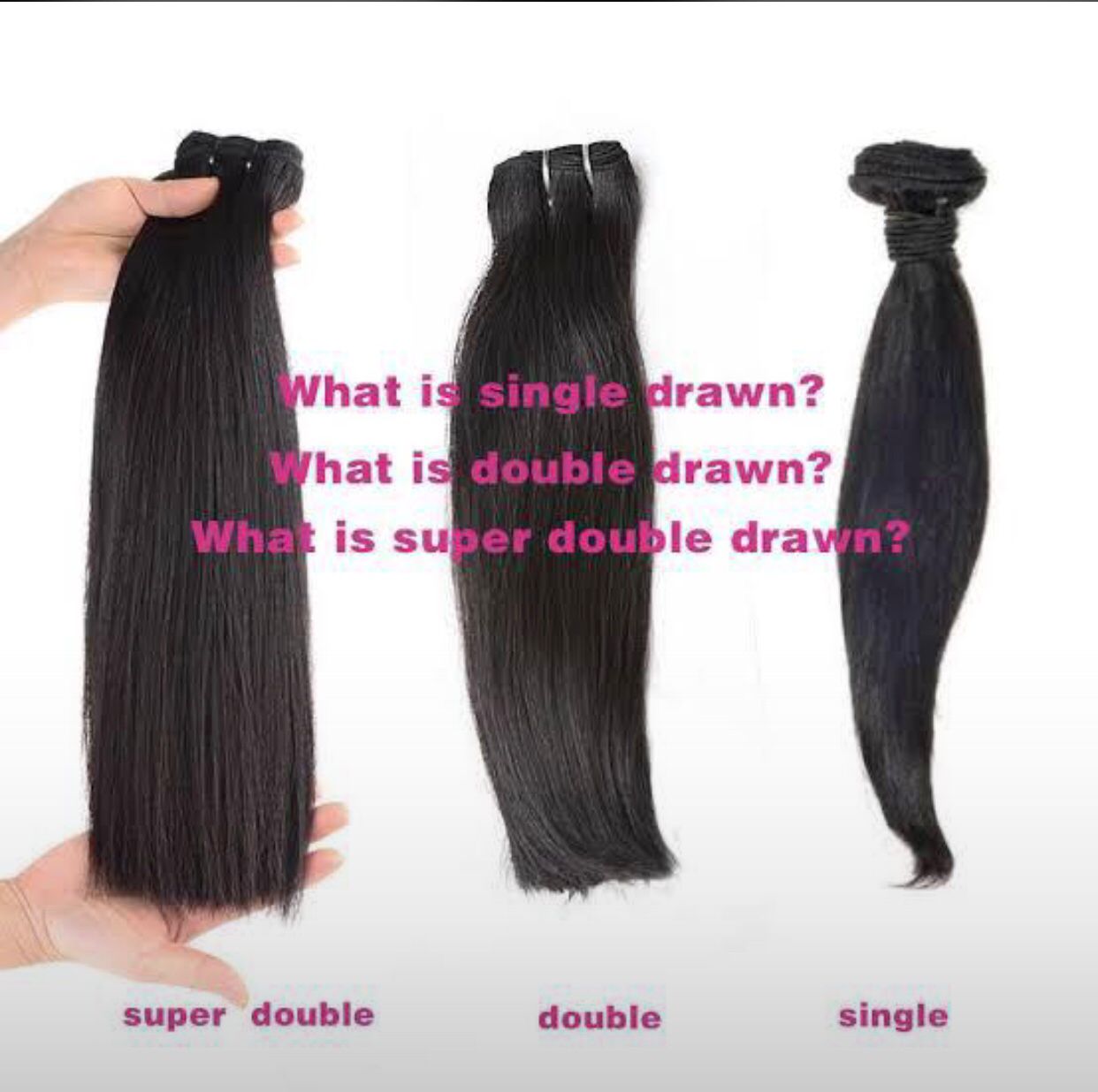 Single Drawn, Double Drawn and Super Drawn – How to distinguish the difference between 3 types of hair quality? 